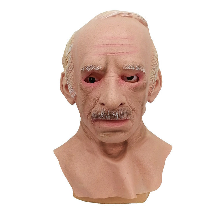 Bald Grandpa Maskwig Latex Old Head Cover