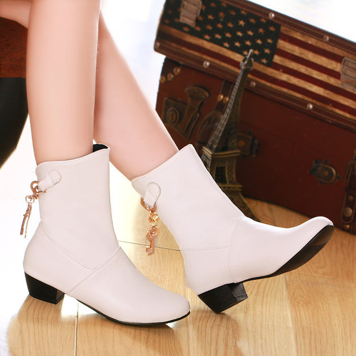 Women's Low-heeled Premium PU Ankle Boots