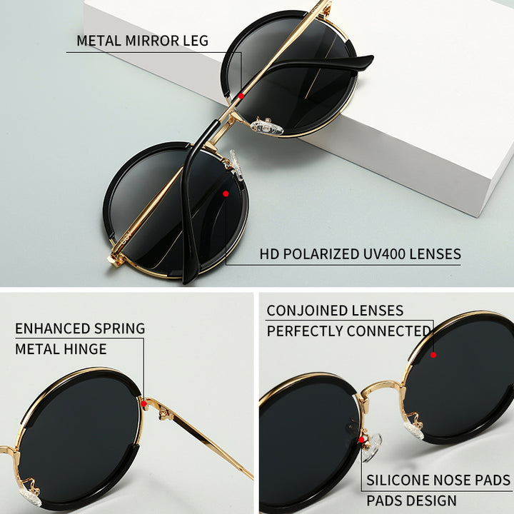 Stylish Round Frame Polarized Sunglasses