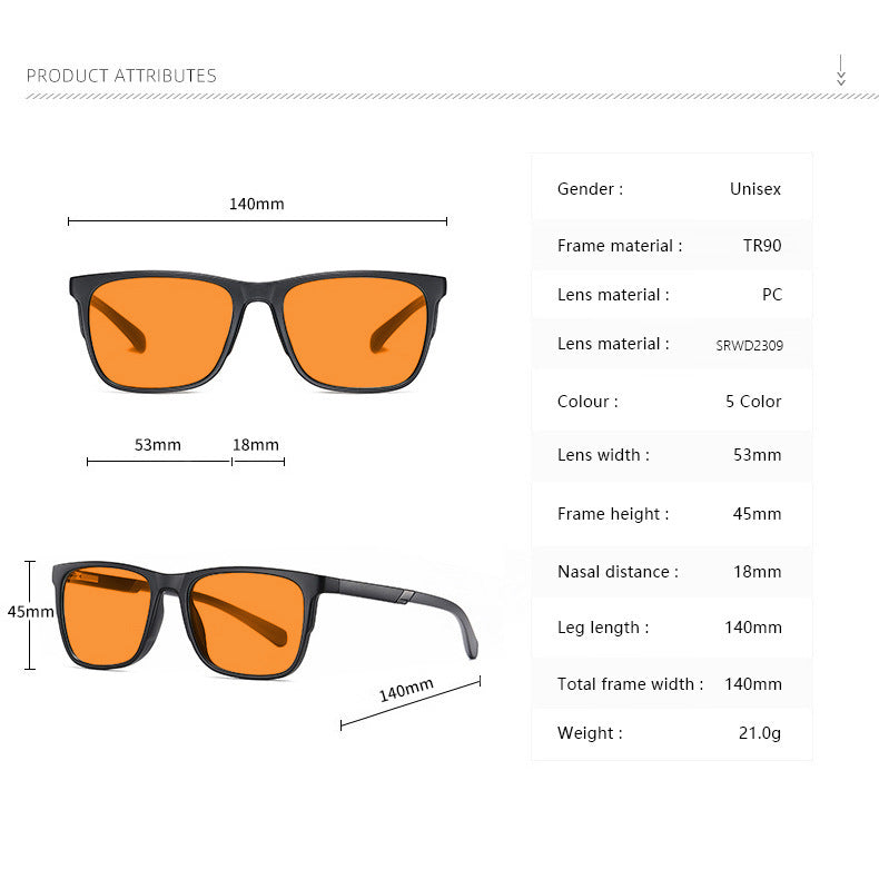 Cross-border Wild 2309 Orange Anti-blue Light UV Glasses New Products In Stock