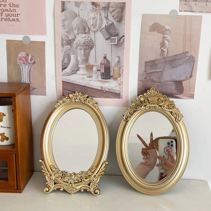 Rustic French Palace Style Carving Frame Table Mirror