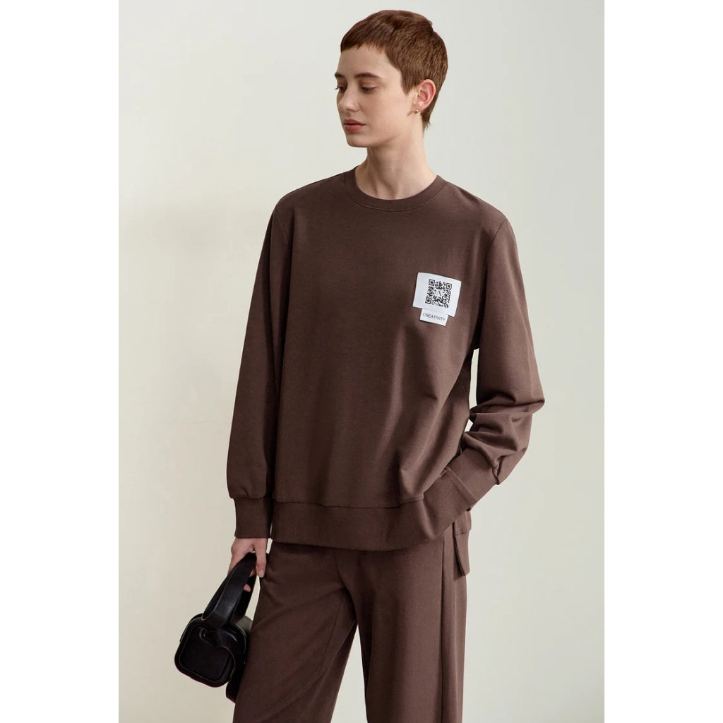 Minimalist Sporty O-Neck Casual Sweatshirt