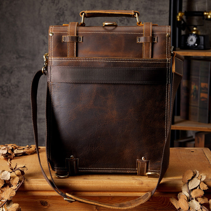 First Layer Cowhide Backpack Casual Genuine Leather