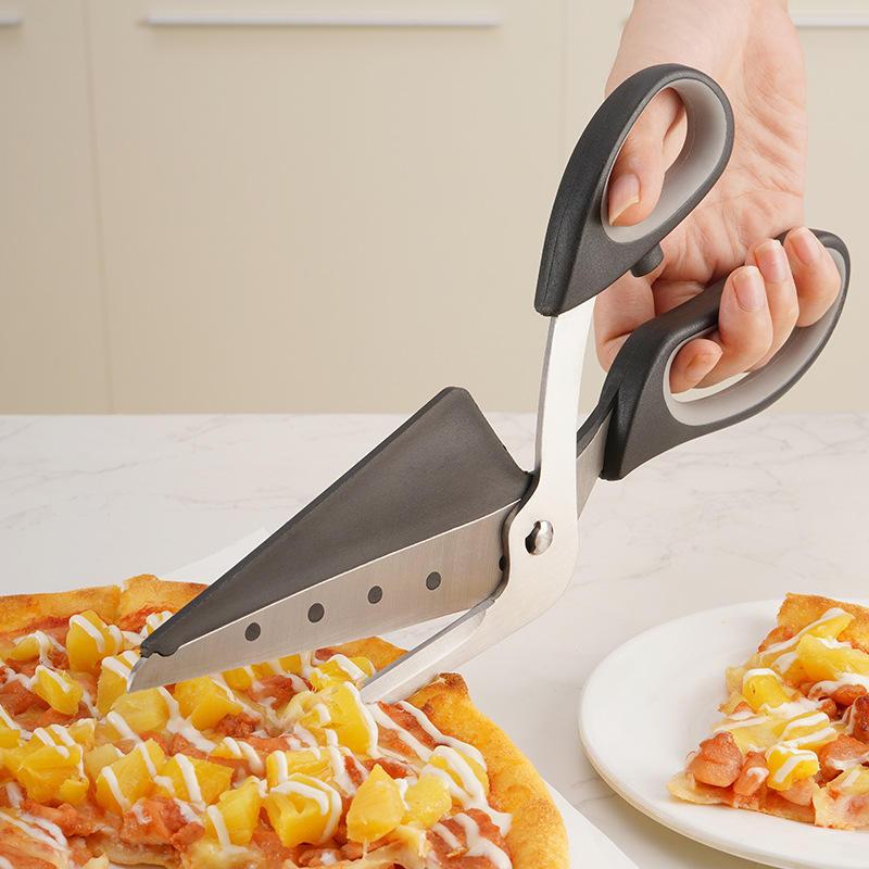 Ultra Sharp 2-in-1 Pizza Scissors with Non-Slip Handle and Detachable Pizza Shovel