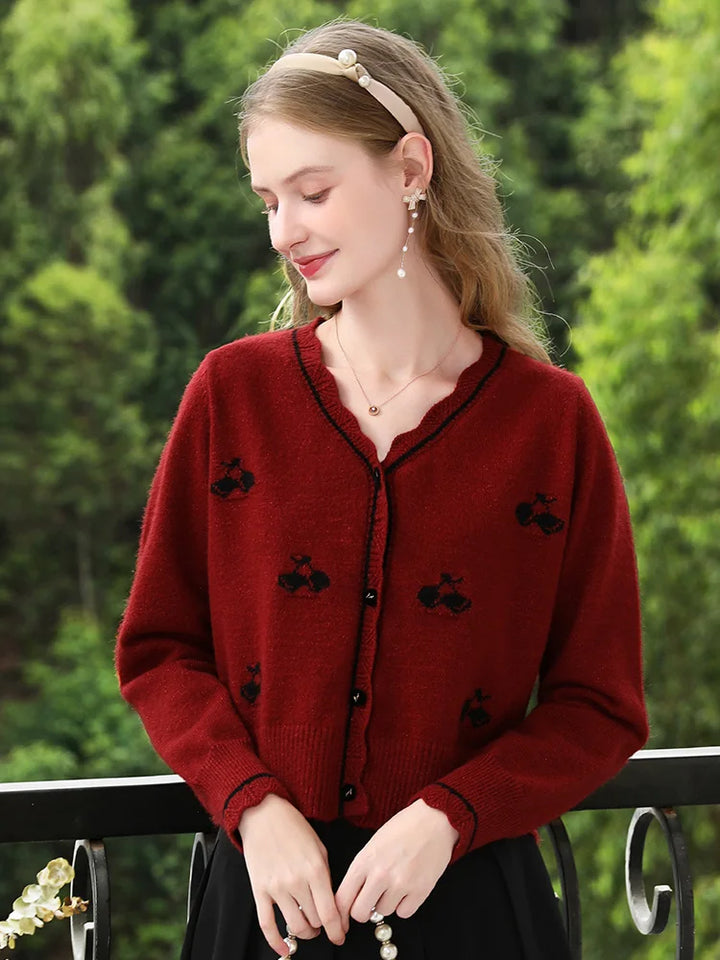 V-neck Casual Knitted Cardigan