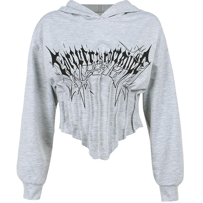 Belted Waist Slim Hooded Top T-shirt Female Autumn And Winter - Trendha