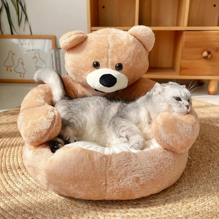 Plush Teddy Bear Pet Bed