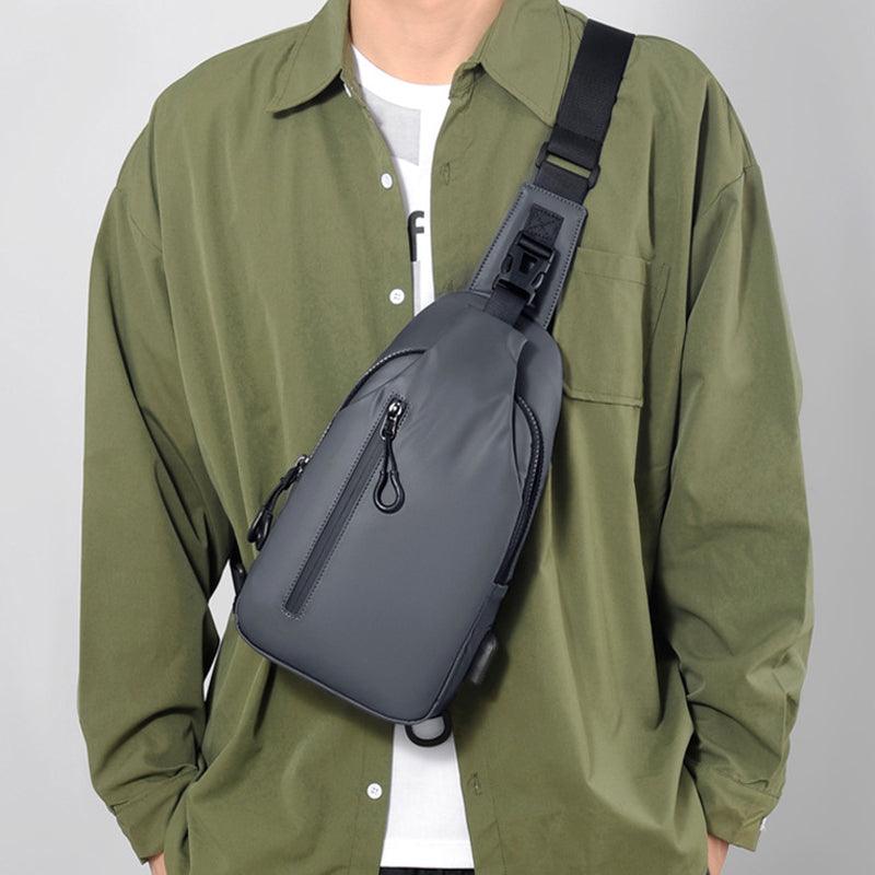 Black Sling Crossbody Backpack Shoulder Bag For Men Chest Bag - Trendha