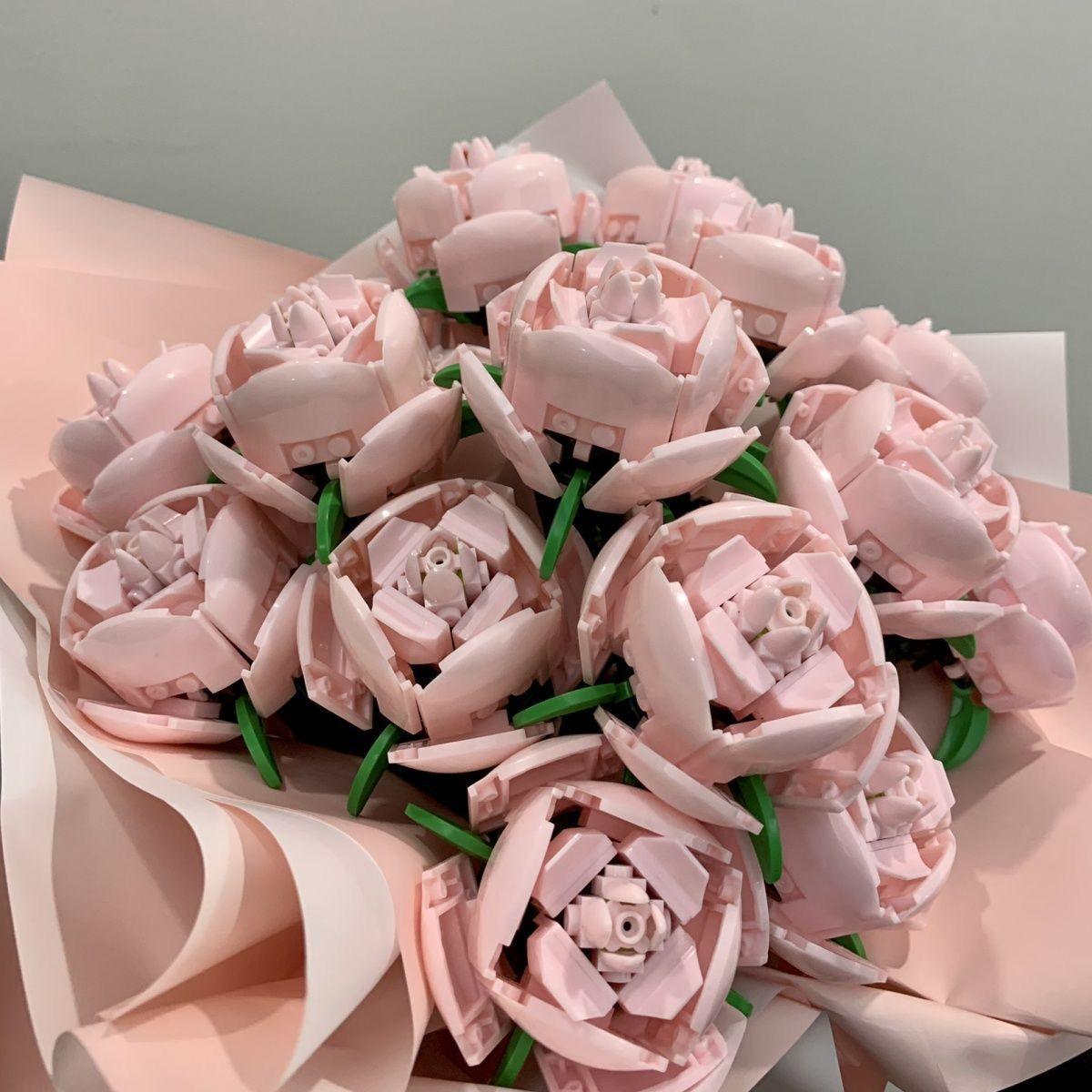 Building Blocks Rose Bouquet Flower Pot - Trendha