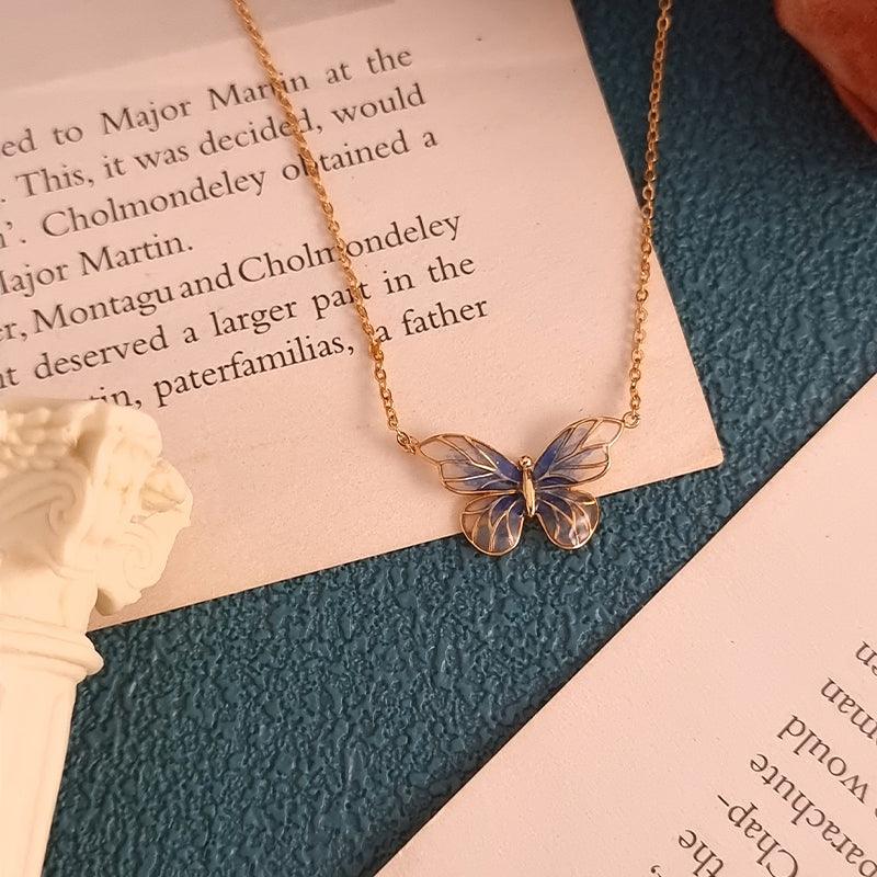 Butterfly Necklace Ring Earrings Fashion - Trendha