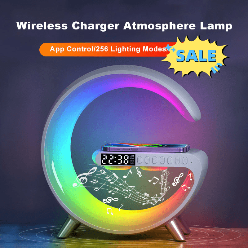 2023 New Intelligent LED Lamp Bluetooth Speake Wireless Charger Atmosphere Lamp App Control For Bedroom Home Decor - Trendha