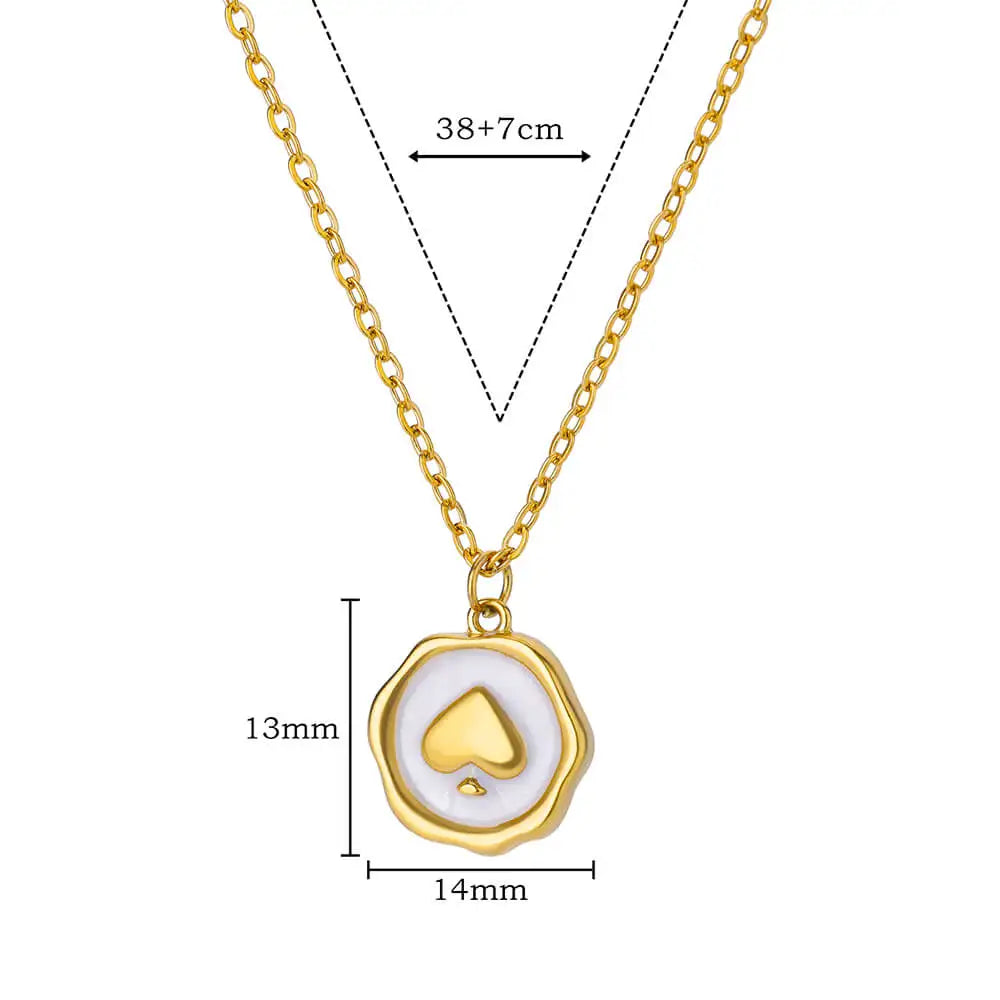 Ace of Spades Gold Heart Pendant Necklace