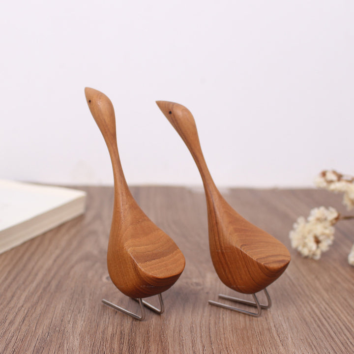 Desktop Creative Home Decoration Swan Wooden Ornaments