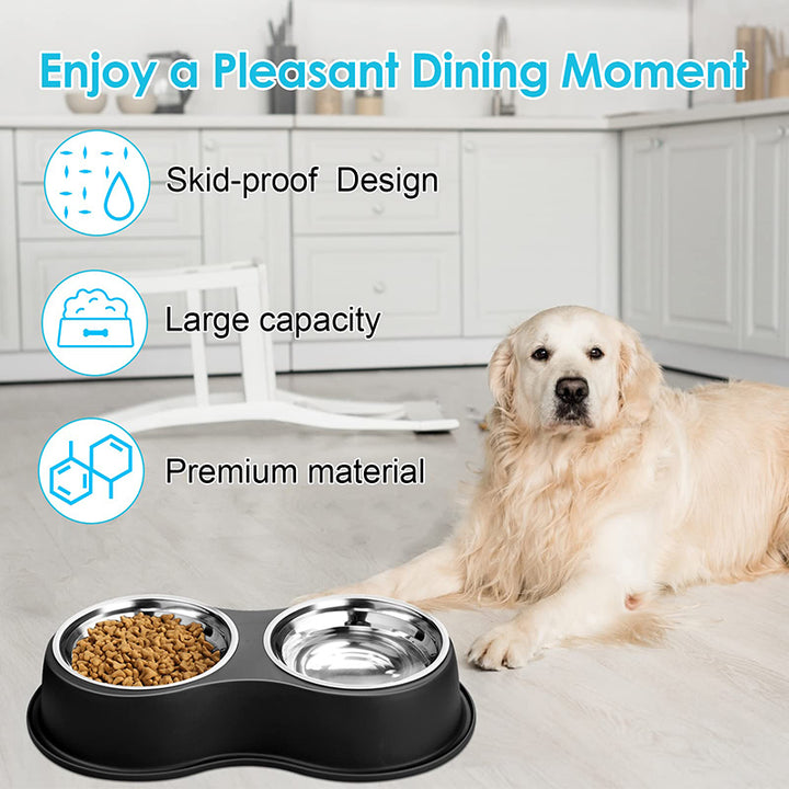 Stainless Steel Anti-Slip Pet Bowls Set