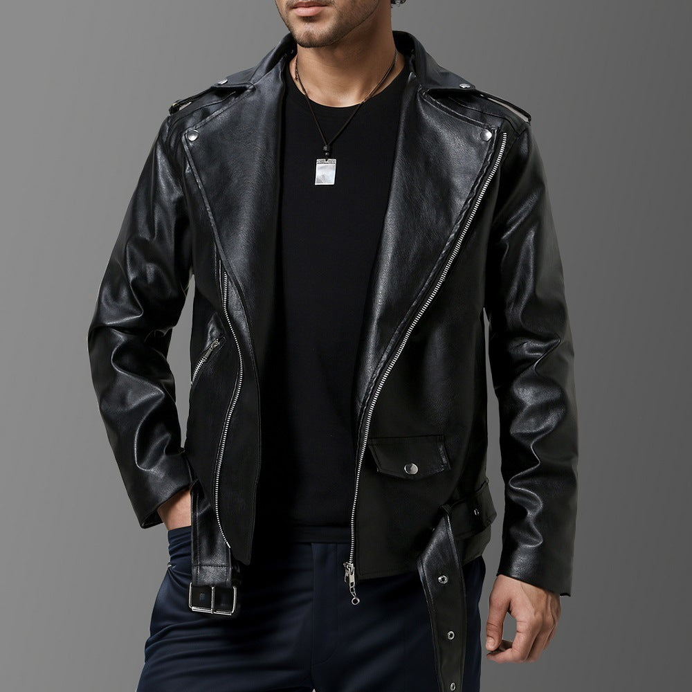 Asymmetric-Zip Lapel Jacket