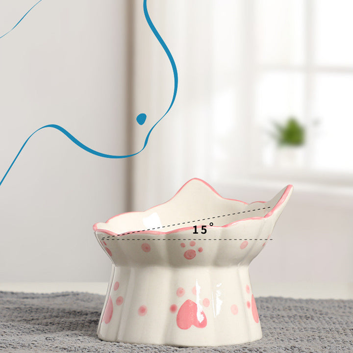 Elevated Ceramic Cat & Small Dog Food Bowl