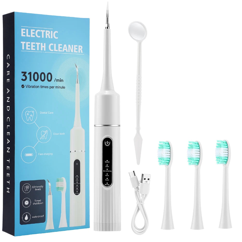 Electric Sonic Vibration Tooth Cleaner – Plaque and Tartar Remover