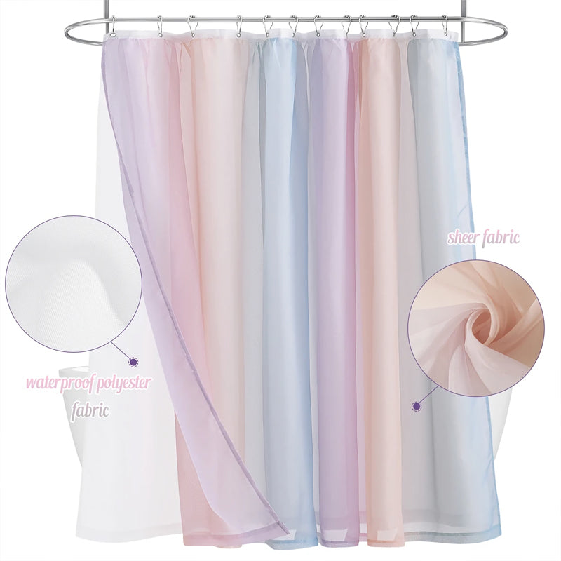 Gradient Double Layer Shower Curtain