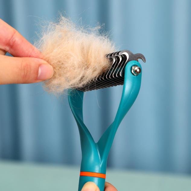 Double-Sided Pet Fur Knot Cutter & Grooming Comb