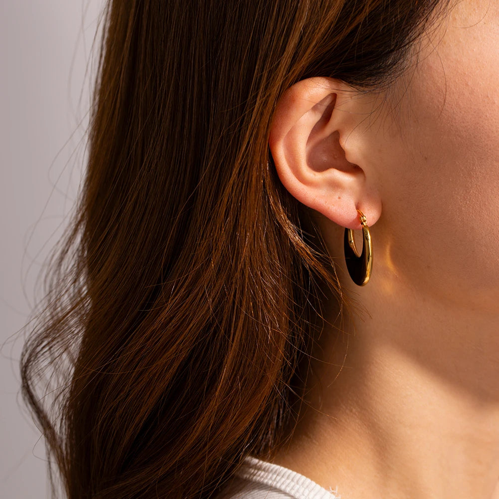 Minimalist U-Shaped Stainless Steel Hoop Earrings