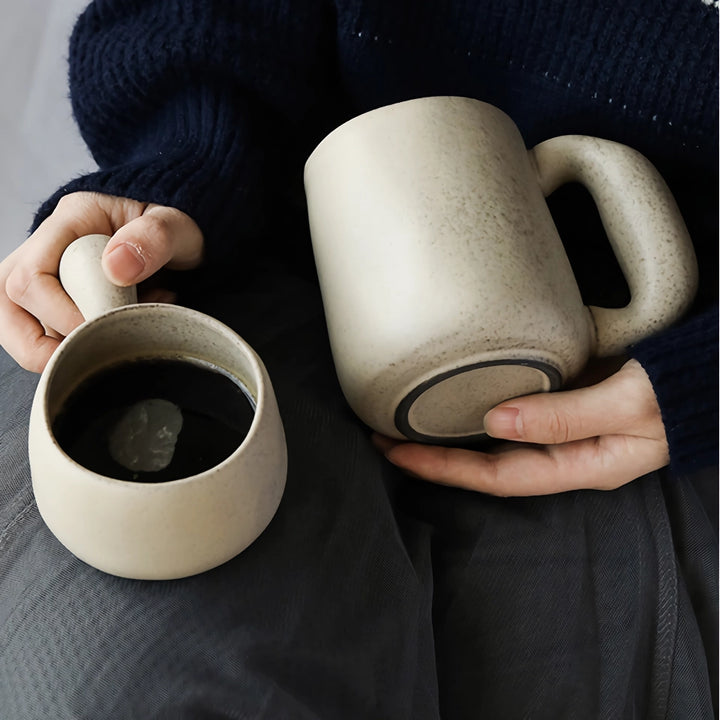 Handcrafted Stoneware Retro Coffee Mug