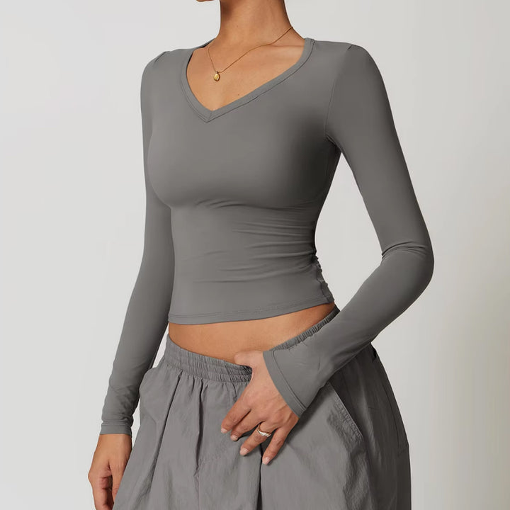 Long Sleeve Workout Crop Top