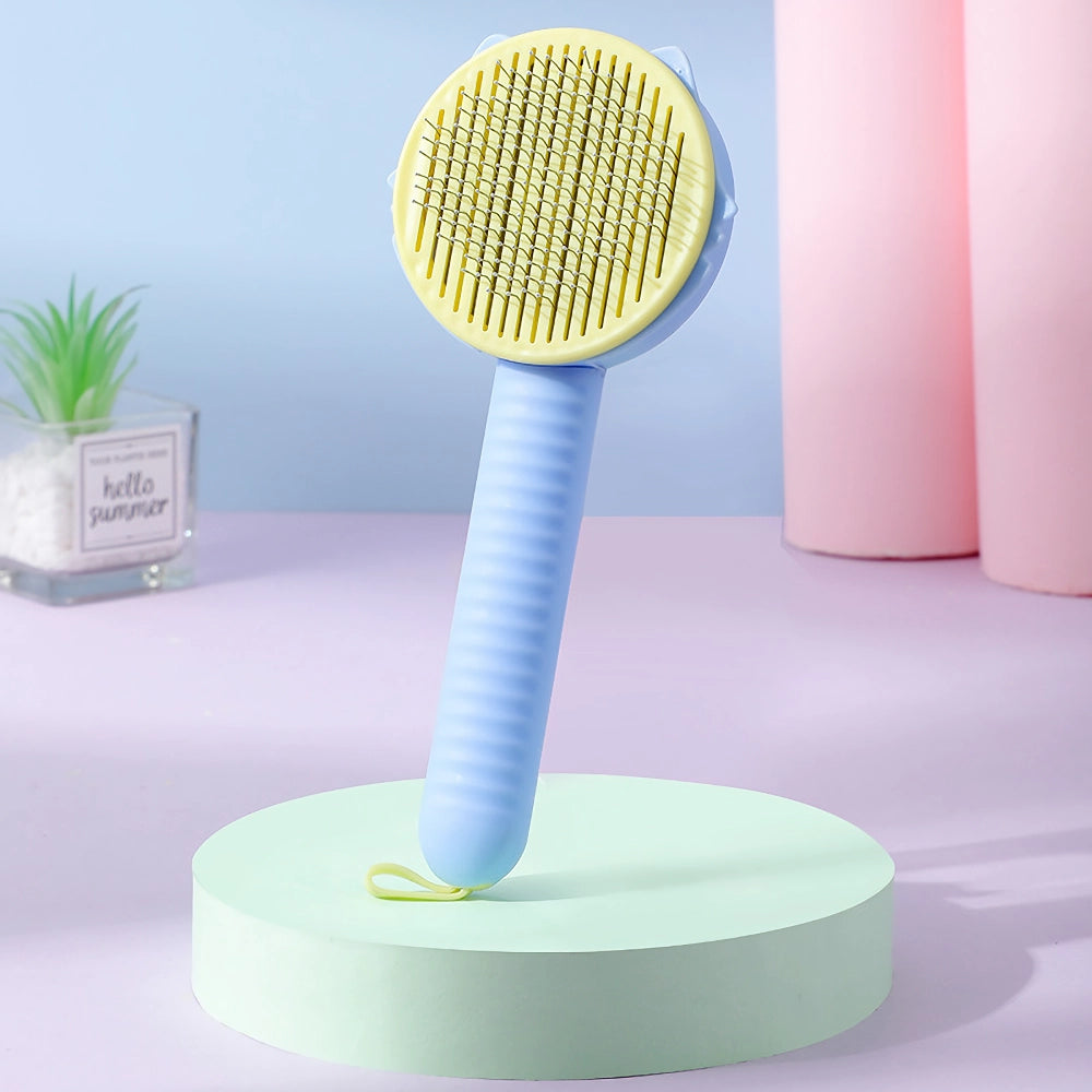 Self-Cleaning Cat and Dog Hair Brush with One-Click Fur Removal