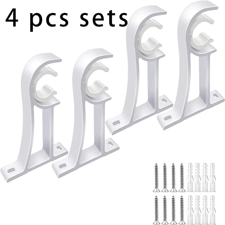 Aluminum Alloy Curtain Rod Brackets with Screws – 2/4pcs Set