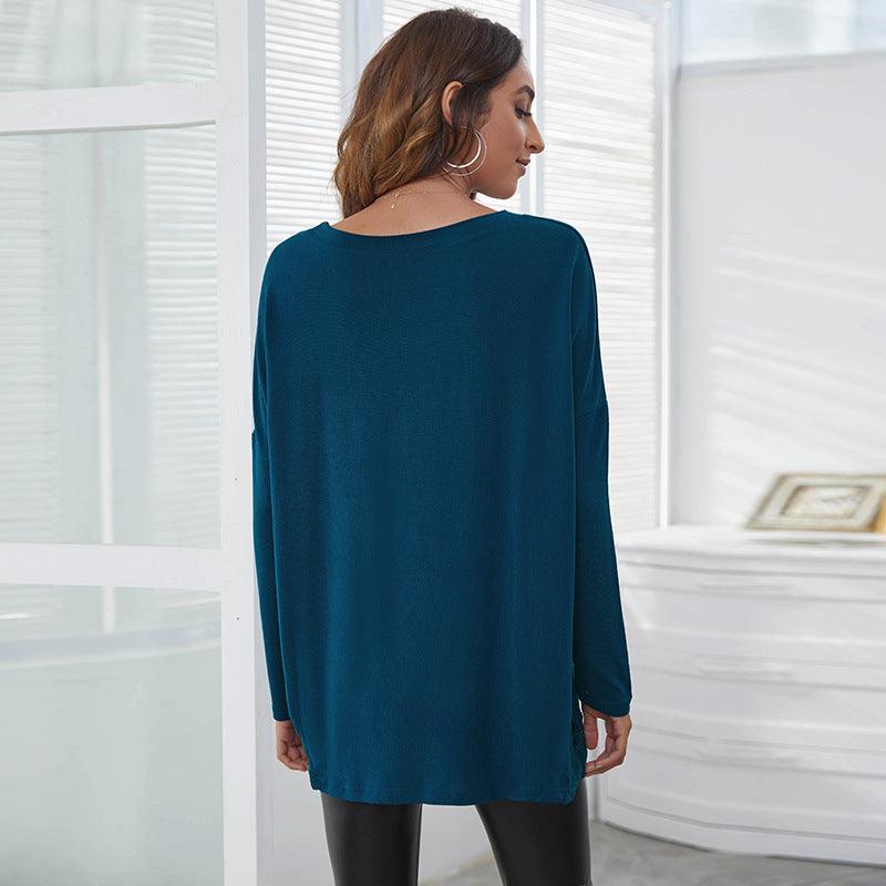 Casual Diamond Lace Patchwork European And American T-shirt - Trendha