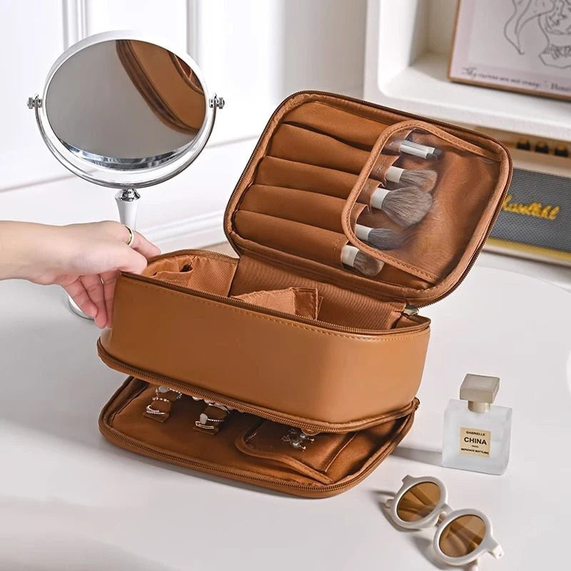 2-in-1 Makeup Brushes Organizer & Jewelry Storage Bag