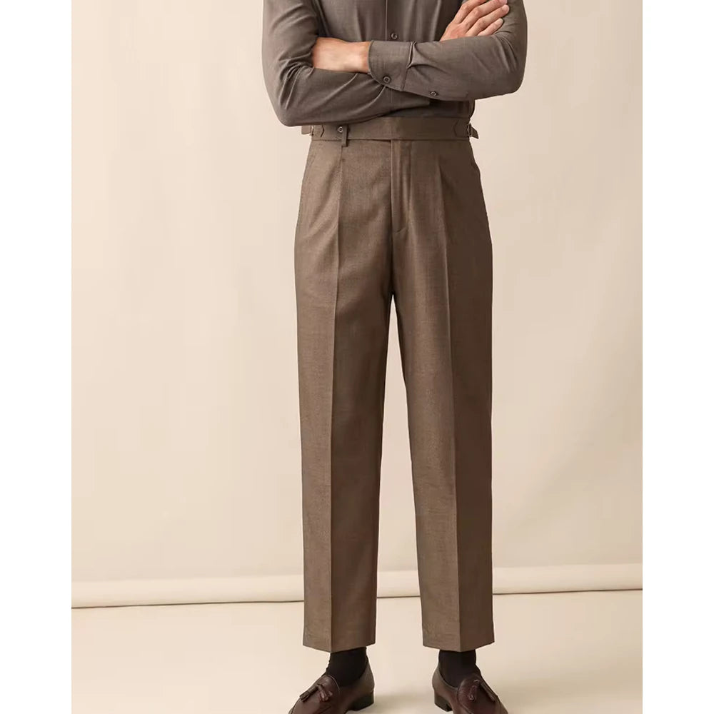 Men's Wool Blend Formal Ankle Pants