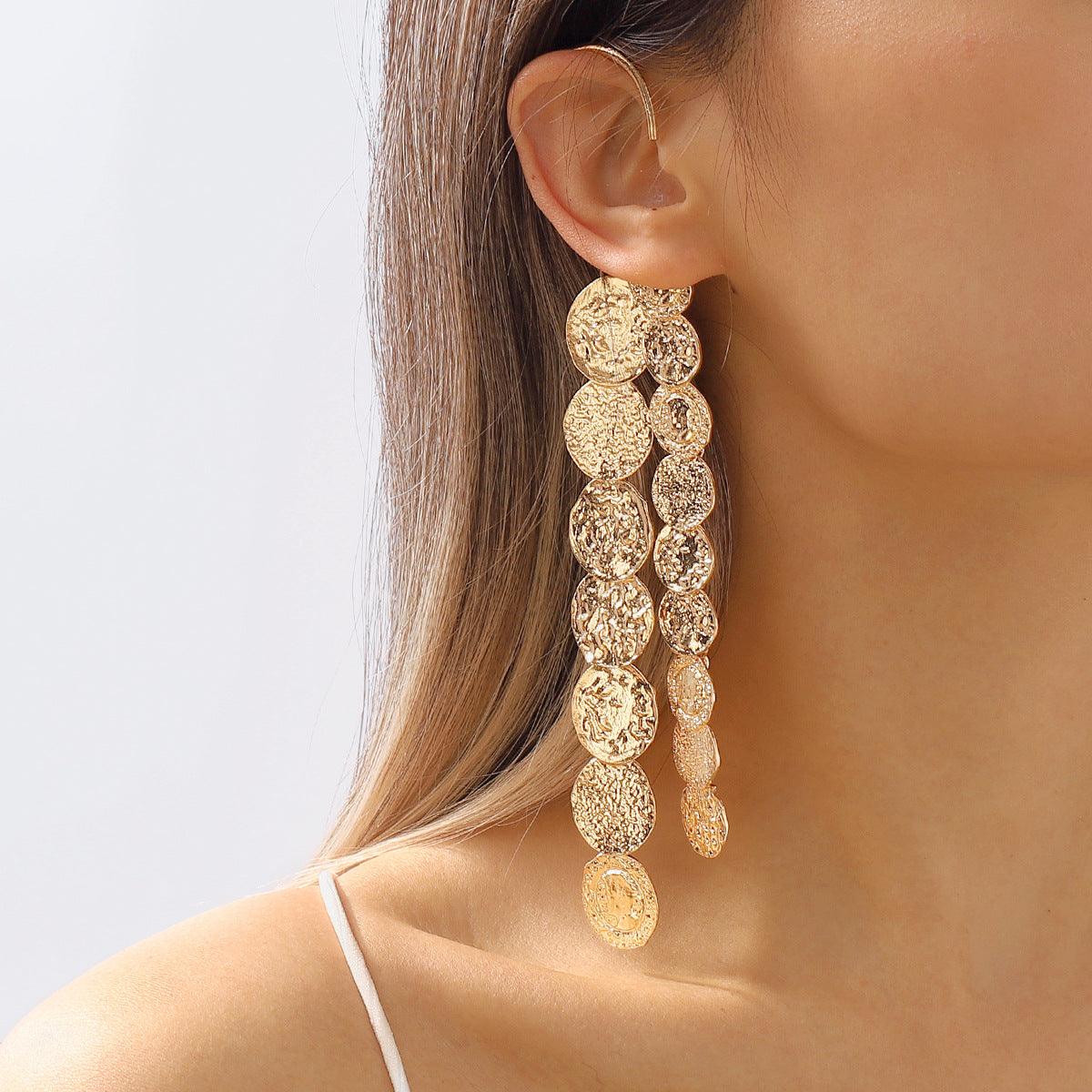 Alloy Earrings With Multi Layer Circles - Trendha