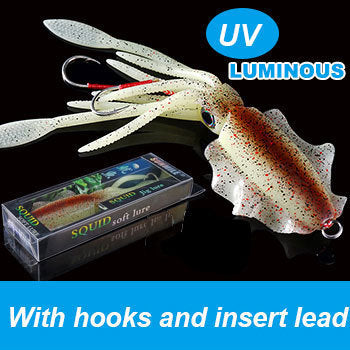 UVluminous Bionic Squid Fishing Lure Deep Sea Boat Fishing Bait