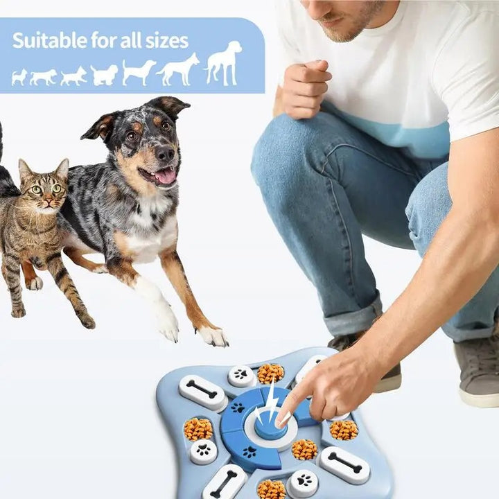 Interactive Squeaky Dog Puzzle Toy: Treat Dispensing Sound Enrichment Game
