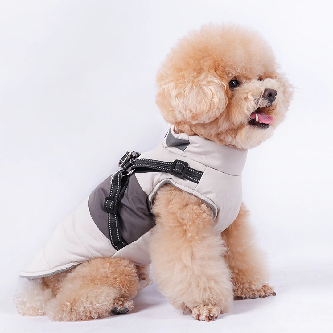 Waterproof Winter Dog Jacket with Reflective Harness