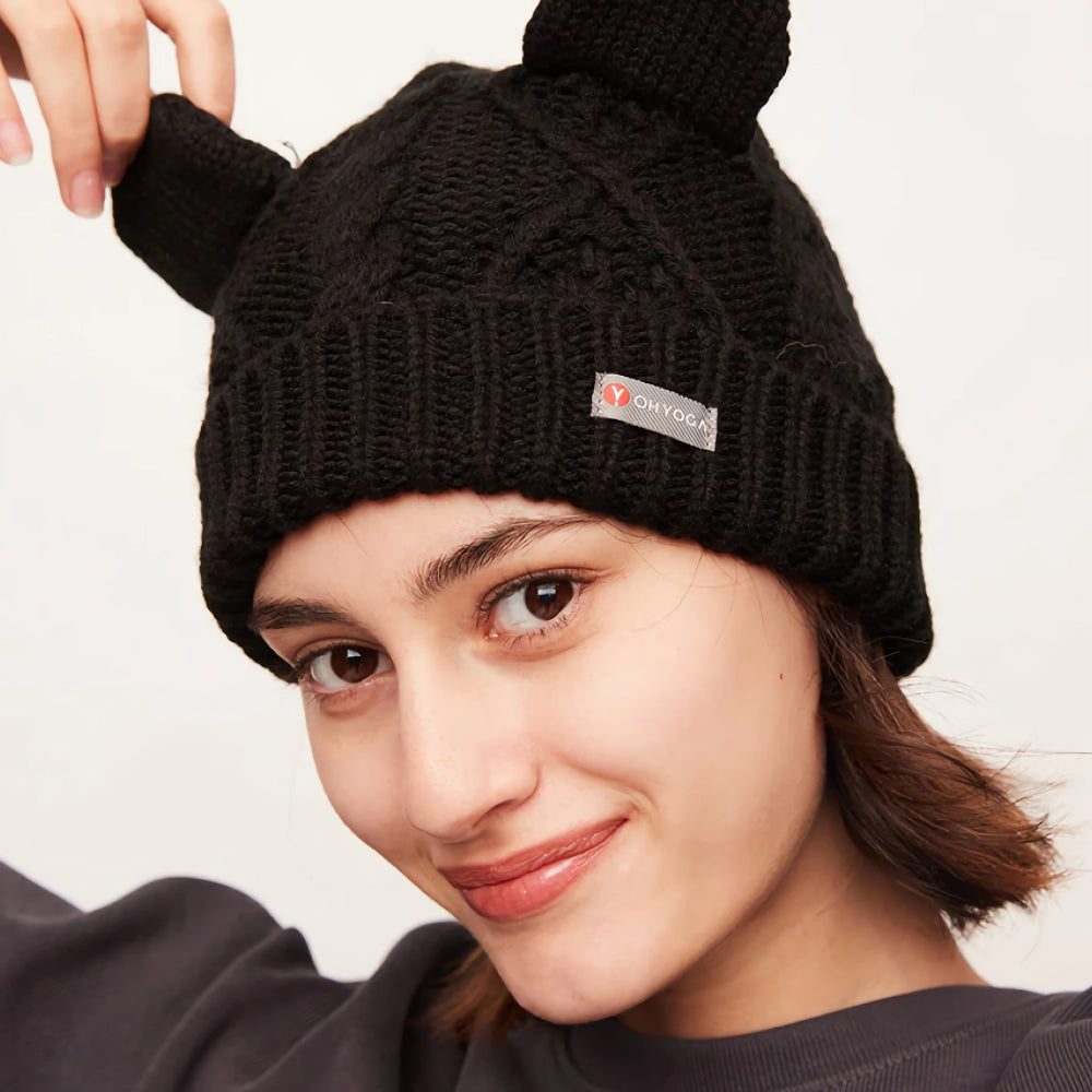 Bear Ears Wool Knitted Autumn Hat