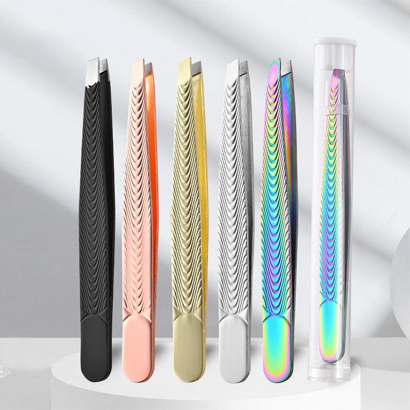 Rainbow Stainless Steel Precision Eyebrow Tweezers