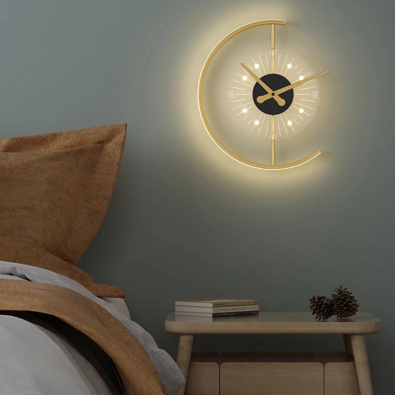 Modern LED Wall Lamp Clock