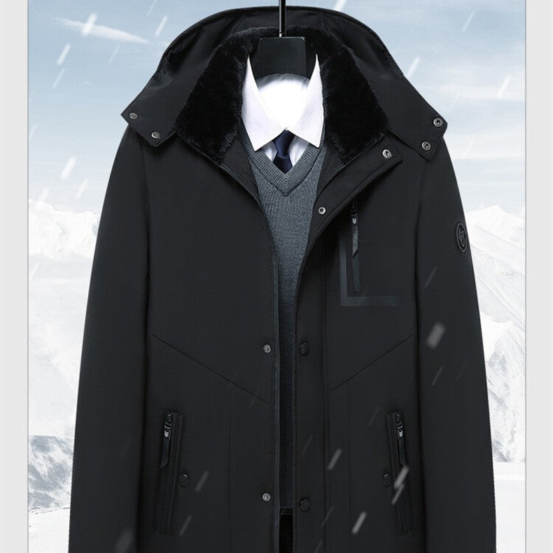 Men's Thickened Detachable-Hood Coat