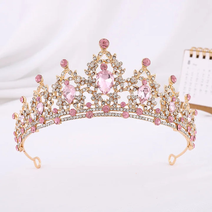 Baroque Gold Champagne Crystal Bridal Tiara