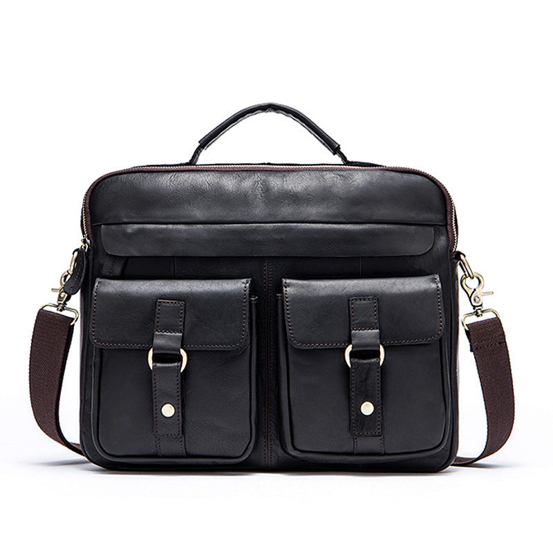 Men's Fashion Retro Top Layer Cowhide Messenger Bag