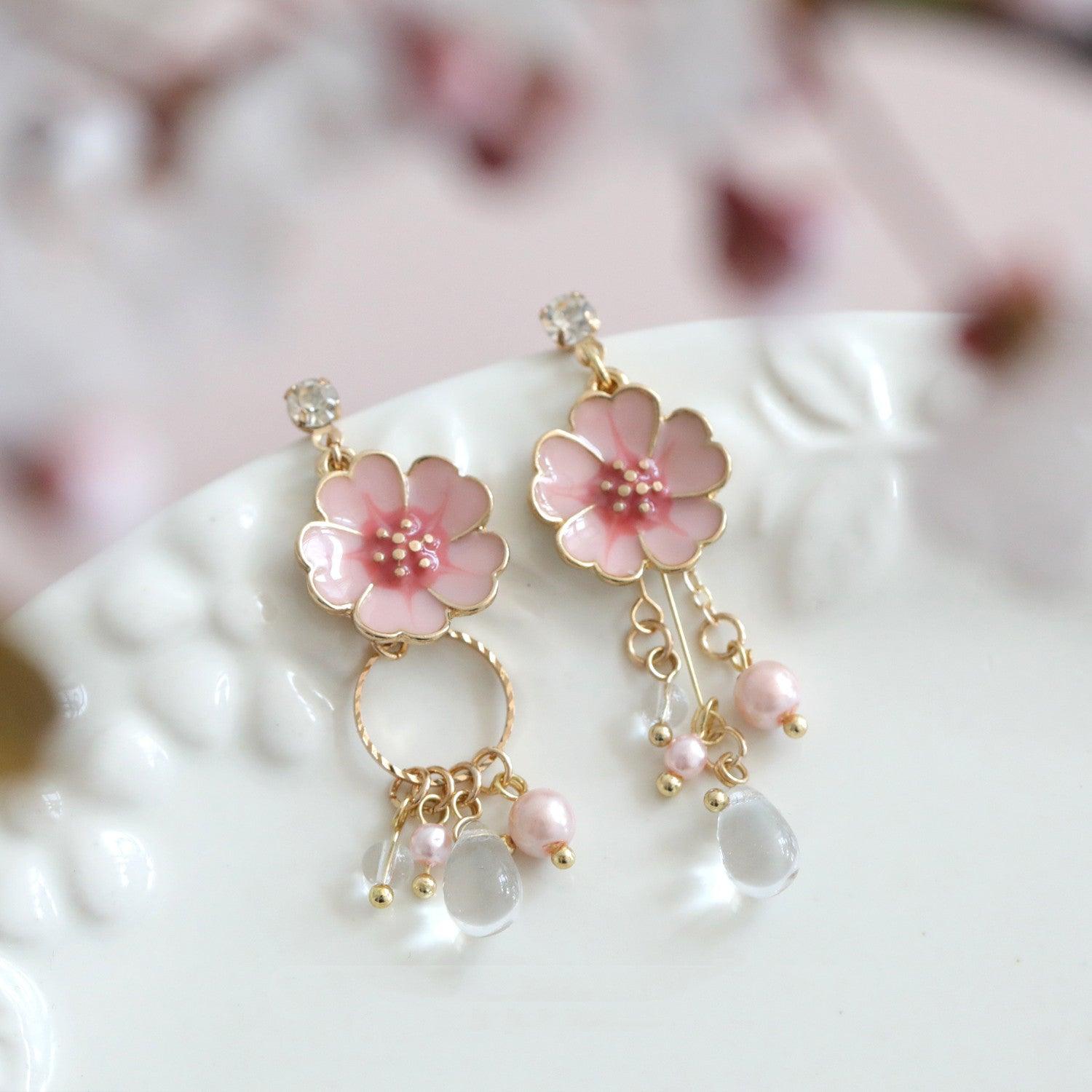 Cherry Blossom Season Pure Silver Ear Nail - Trendha