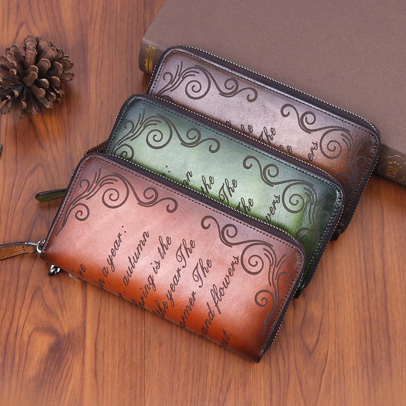 Clutch Bag First Layer Cowhide Hand Brushed Color - Trendha
