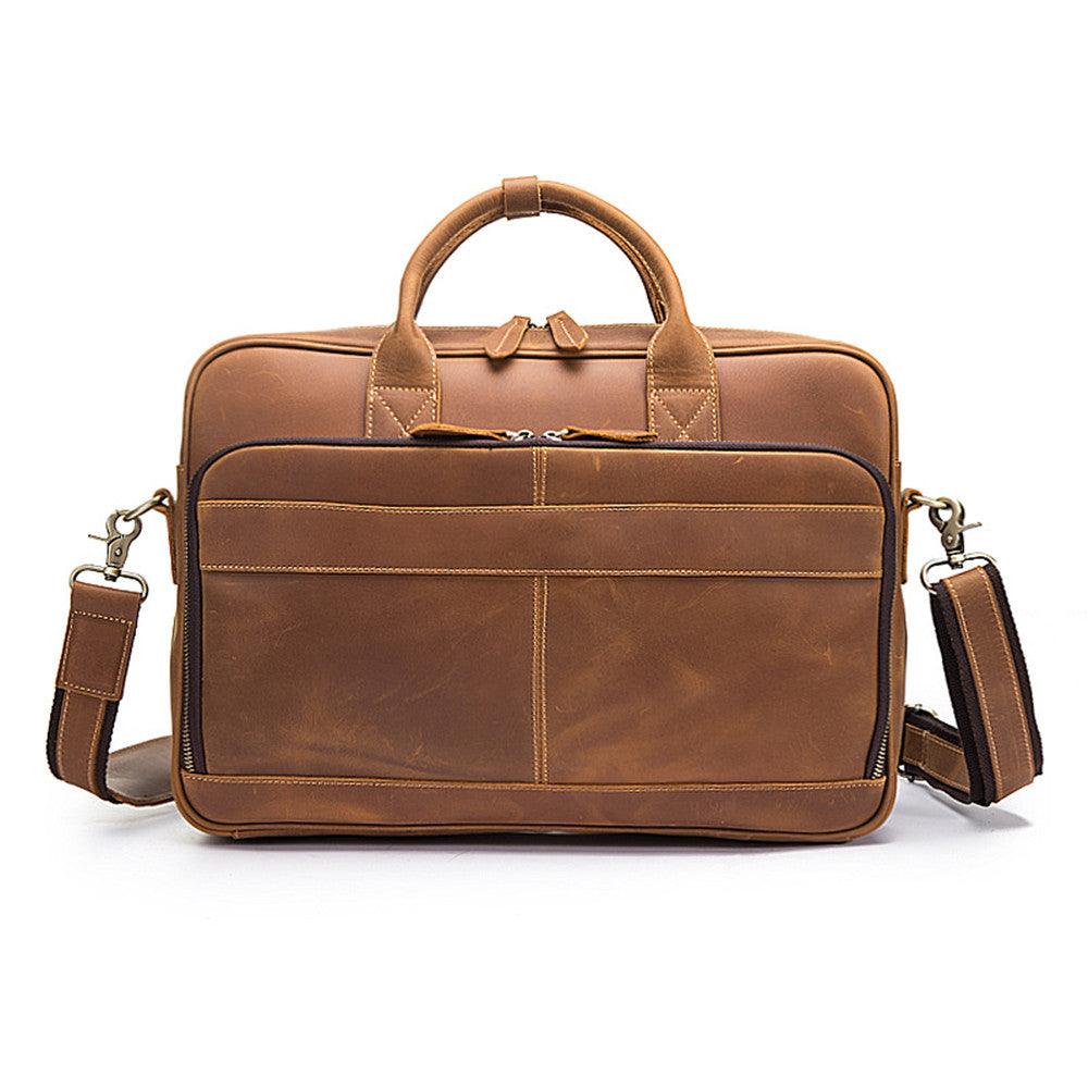 Crazy Horse Leather Vintage Men's Handbag - Trendha