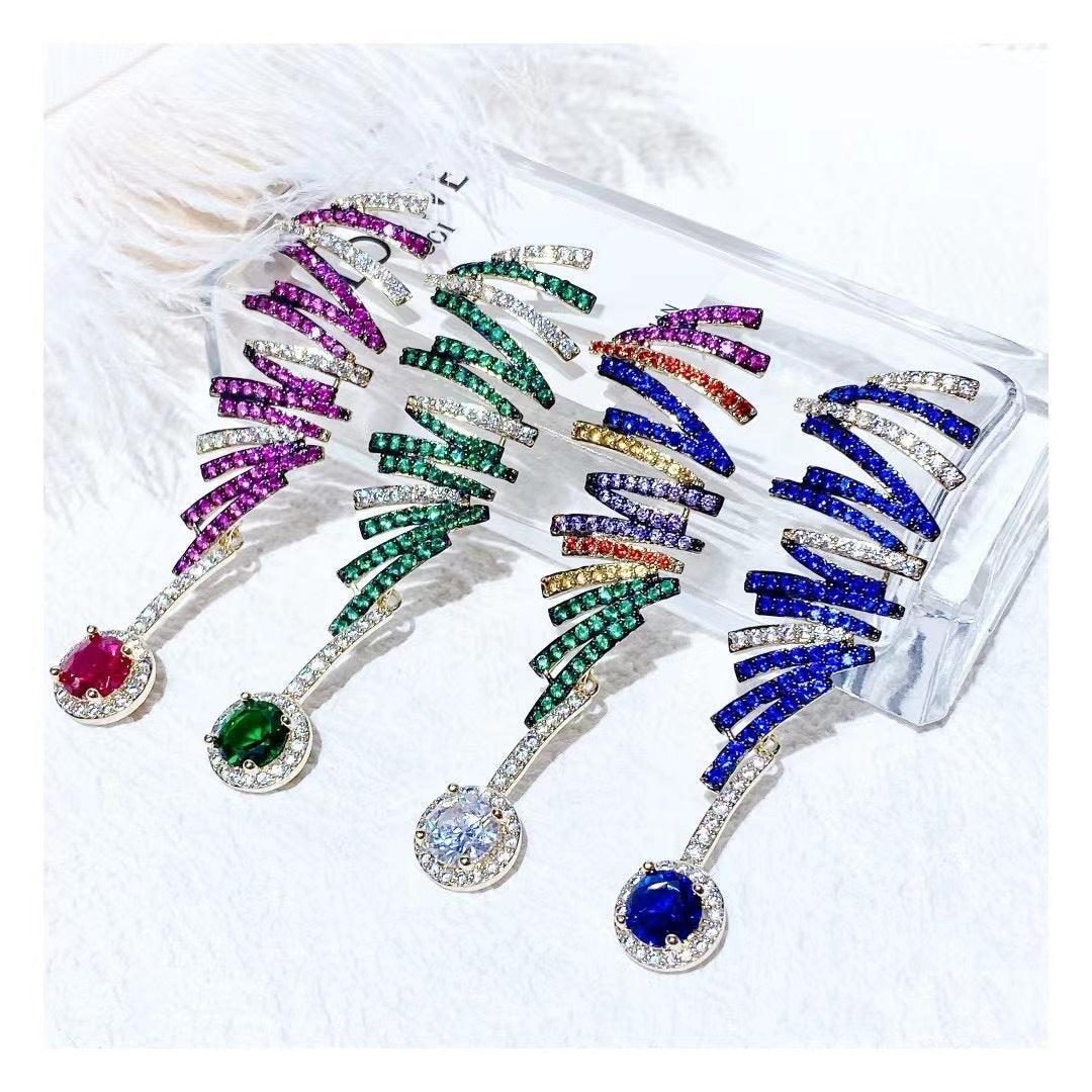 Creative Three-dimensional Color Line Geometric Earrings - Trendha