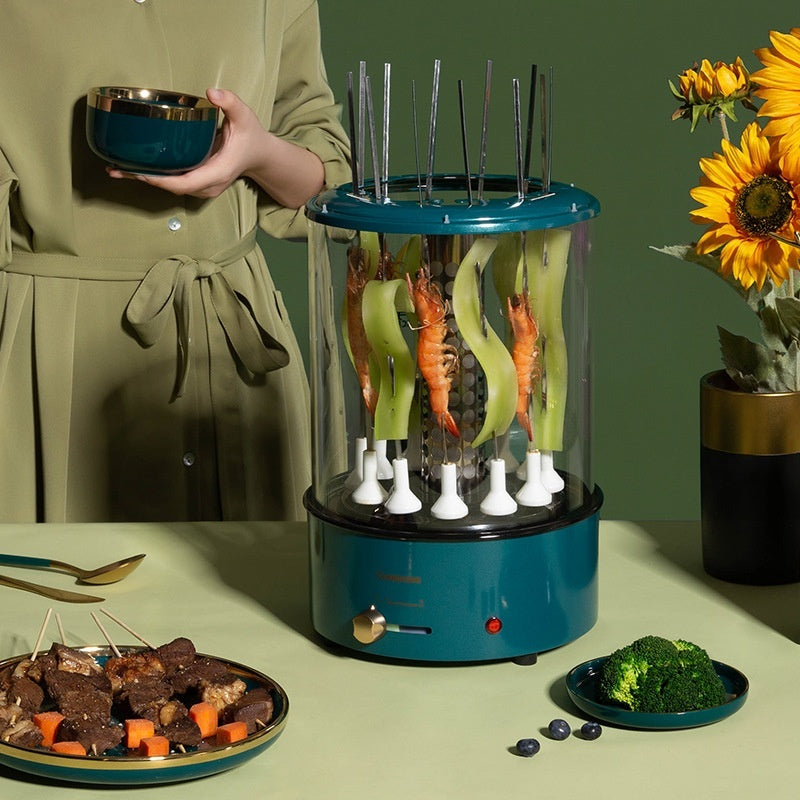 Vertical Skewer Cooking Machine in Blue