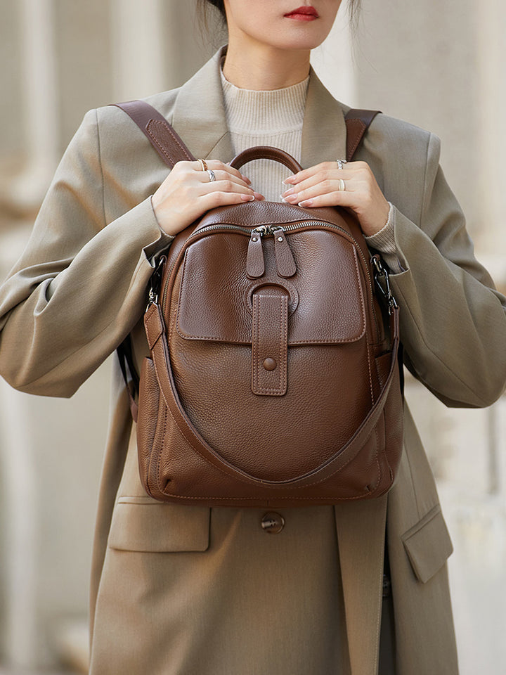 Elegant Genuine Leather Women's Backpack