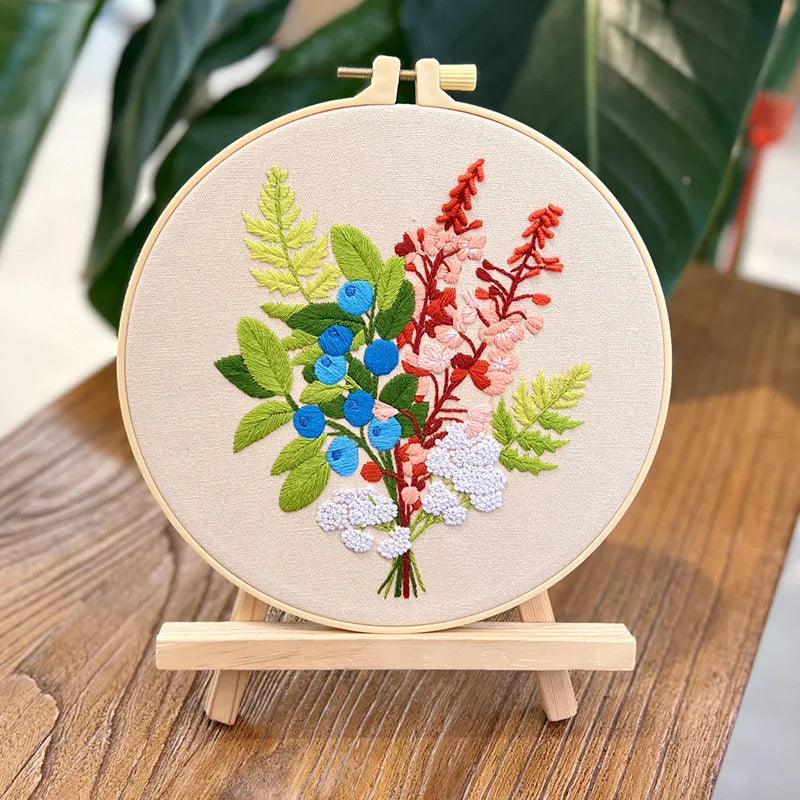 Flower Embroidery Kit for Beginners