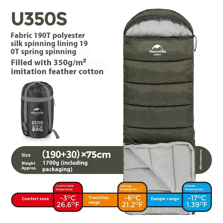 Naturehike Series Envelope Hooded Sleeping Bag Outdoor Camping Autumn And Winter Cold-proof Double