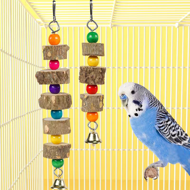 Natural Wood Bird Swing with Bell